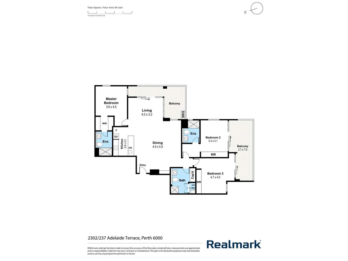 Floorplan of Homely apartment listing, 2302/237 Adelaide Terrace, Perth WA 6000