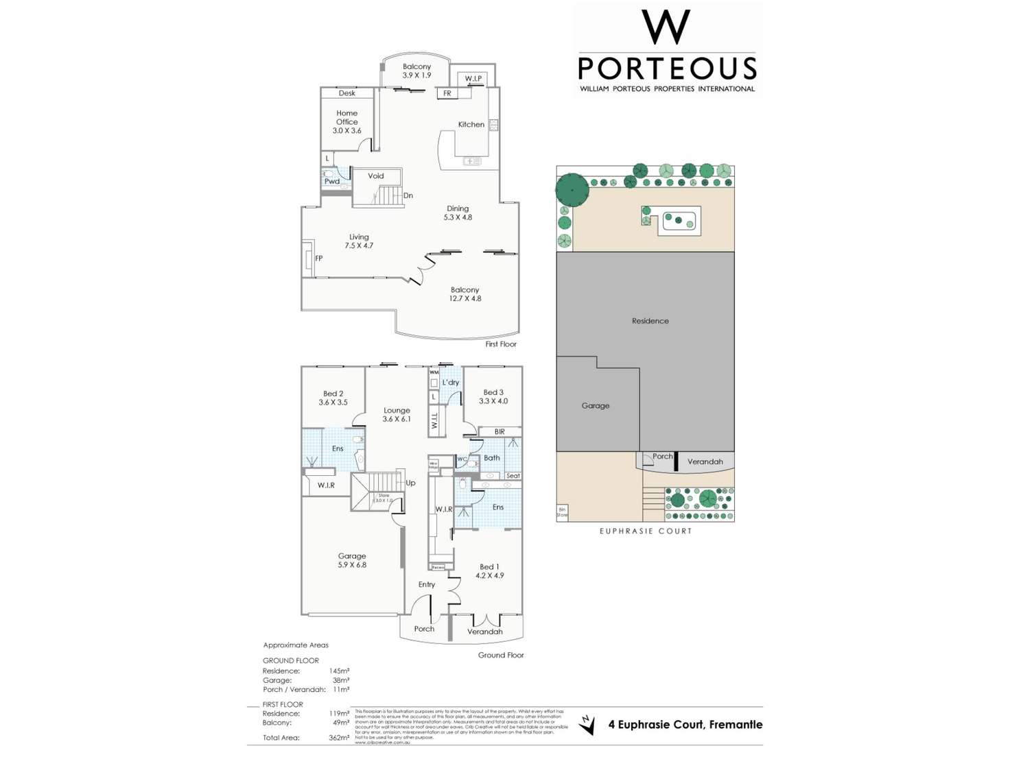 Floorplan of Homely house listing, 4 Euphrasie Court, Fremantle WA 6160