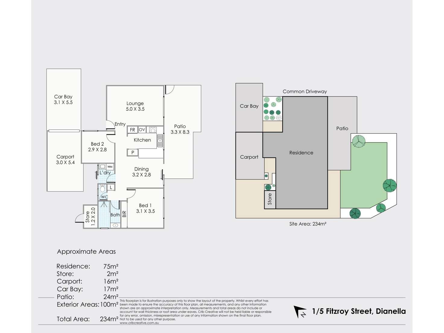 Floorplan of Homely villa listing, 1/5 Fitzroy Street, Dianella WA 6059