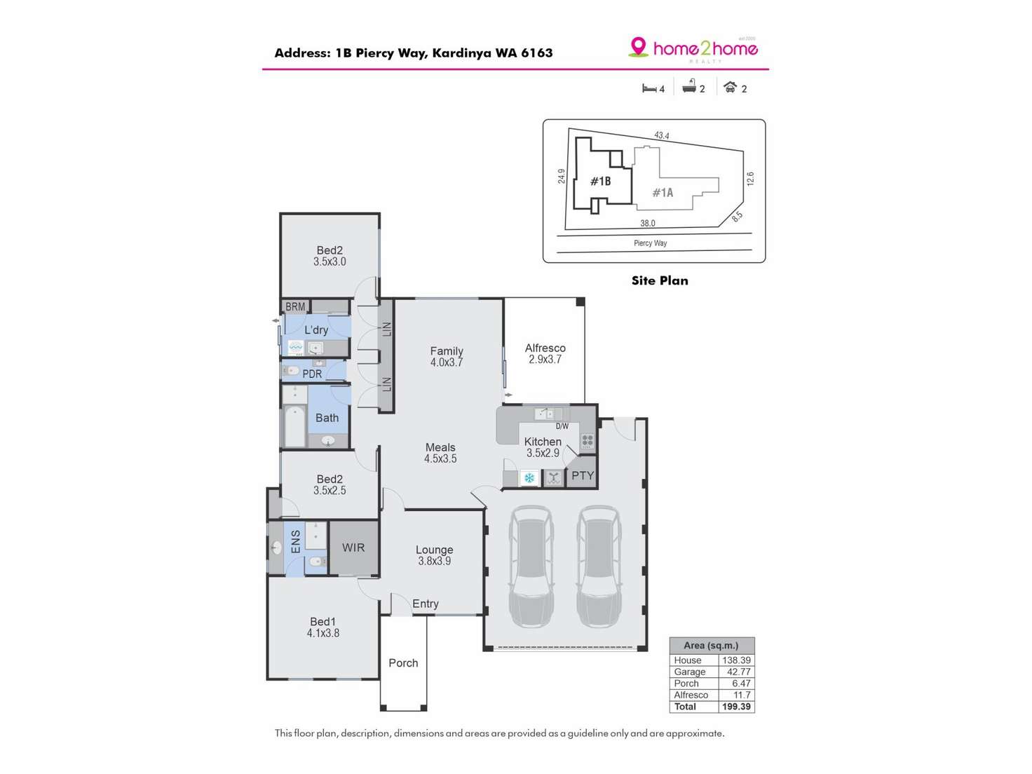 Floorplan of Homely house listing, 1B Piercy Way, Kardinya WA 6163