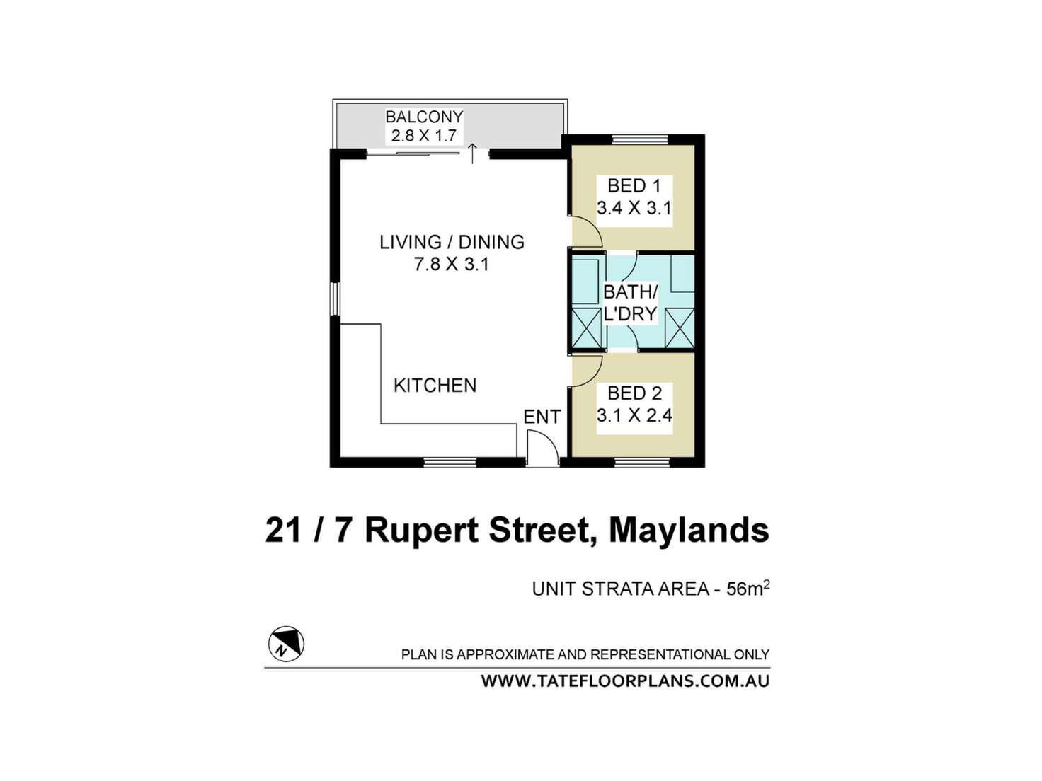 Floorplan of Homely unit listing, 21/7 Rupert Street, Maylands WA 6051