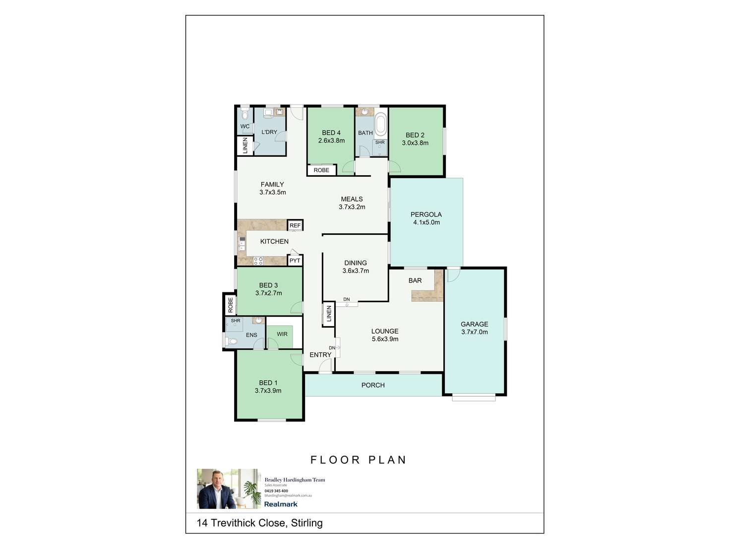Floorplan of Homely house listing, 14 Trevithick Close, Stirling WA 6021