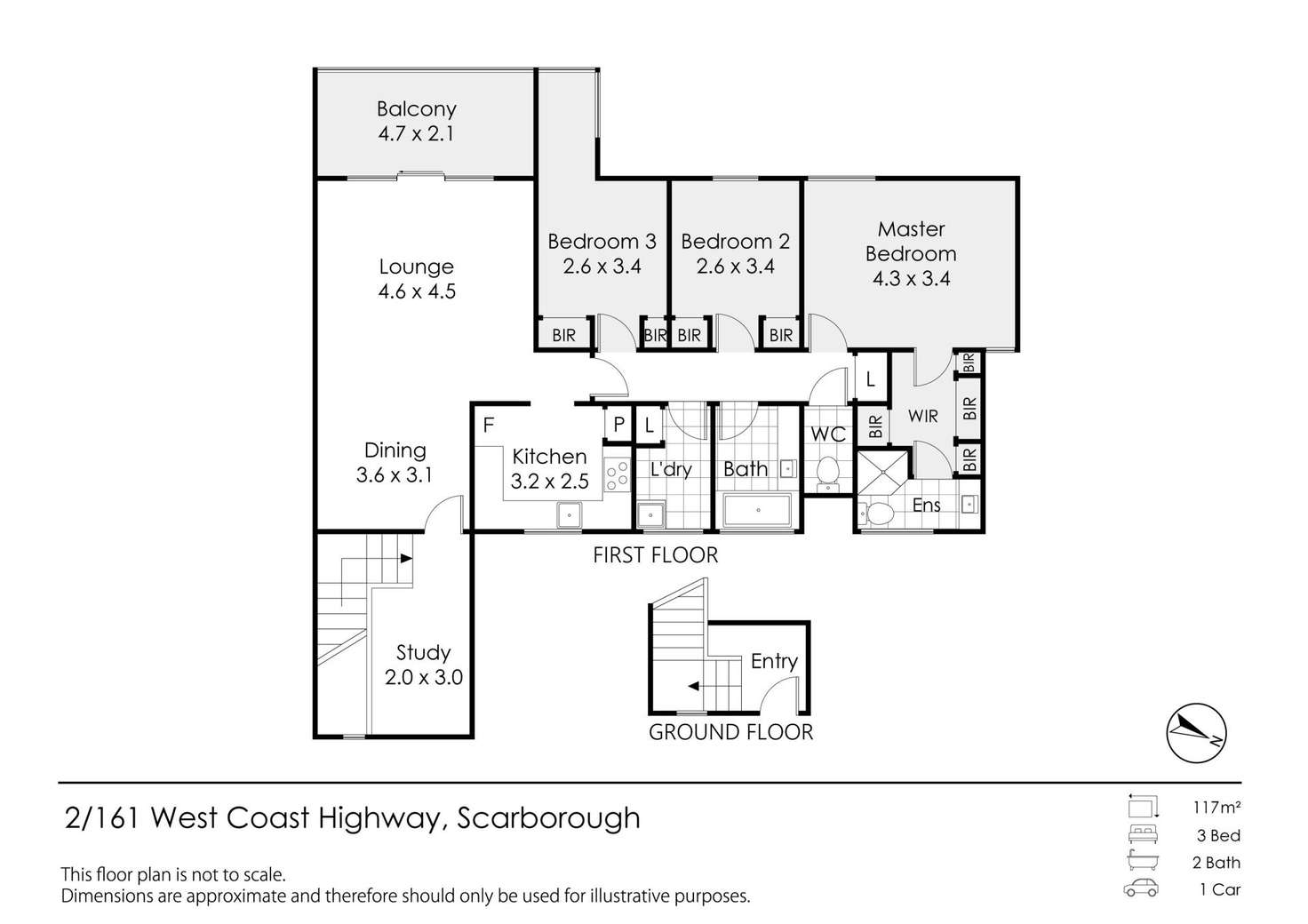 Floorplan of Homely apartment listing, 2/161 West Coast Highway, Scarborough WA 6019