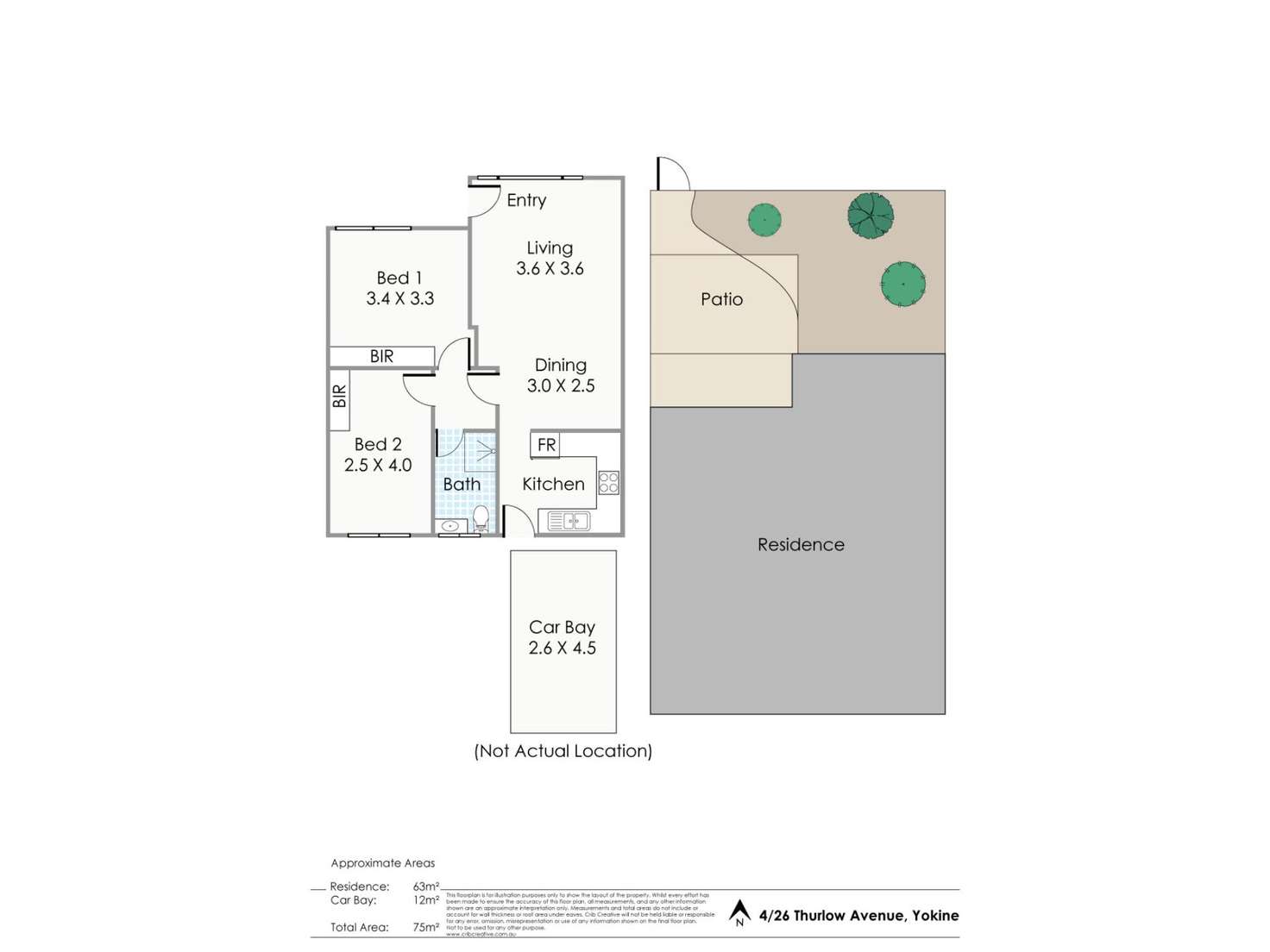 Floorplan of Homely unit listing, 4/26 Thurlow Avenue, Yokine WA 6060
