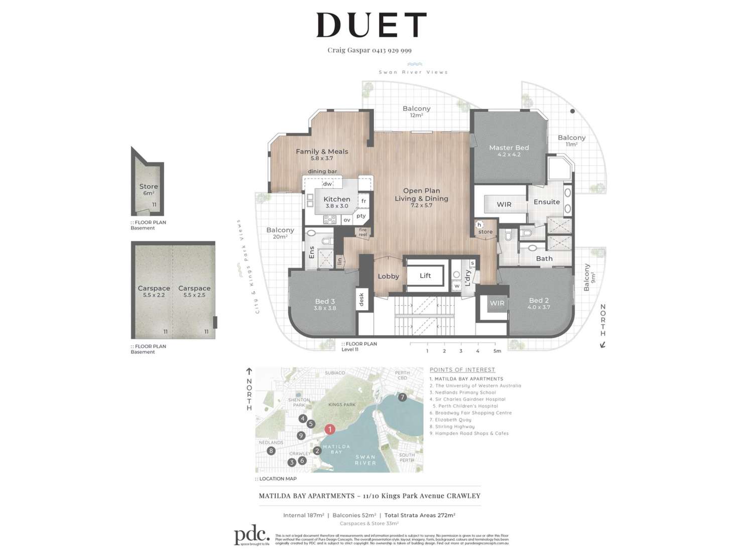 Floorplan of Homely apartment listing, 11/10 Kings Park Avenue, Crawley WA 6009