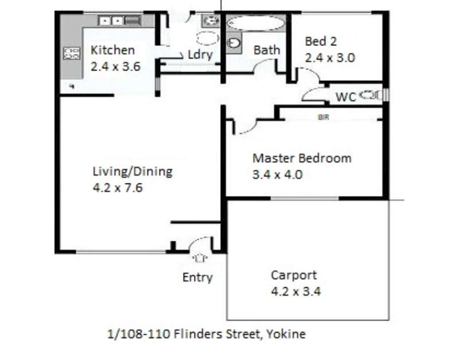 Floorplan of Homely villa listing, 1/108-110 Flinders Street, Yokine WA 6060