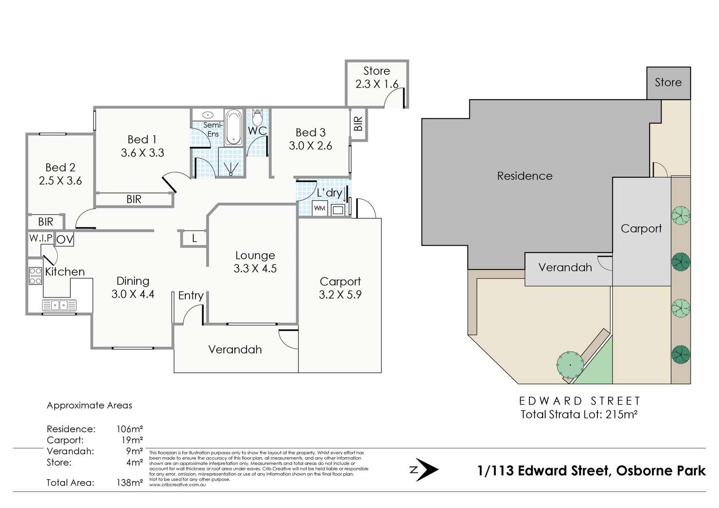 Floorplan of Homely villa listing, 1/113 Edward Street, Osborne Park WA 6017