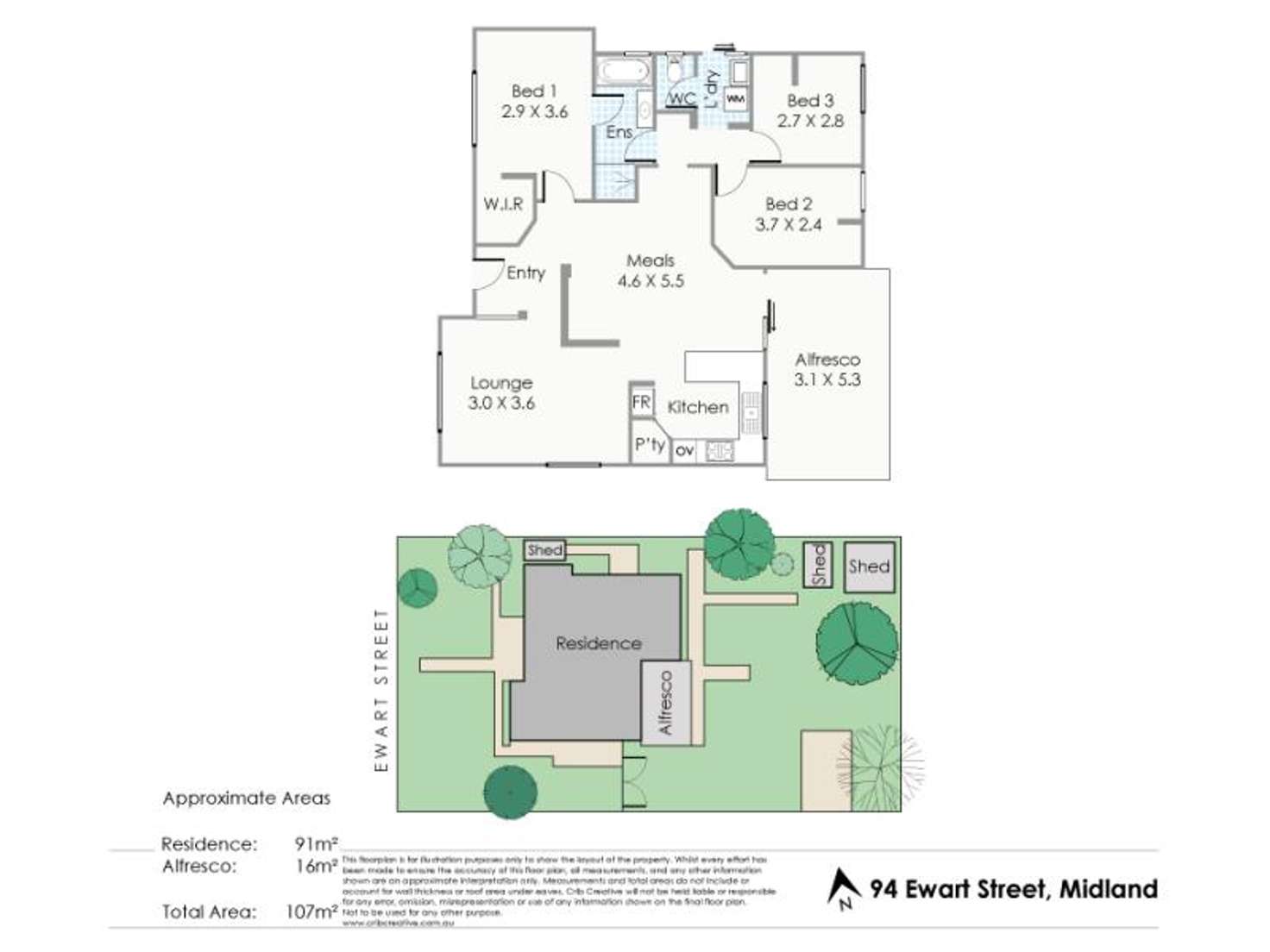 Floorplan of Homely house listing, 94 Ewart Street, Midland WA 6056