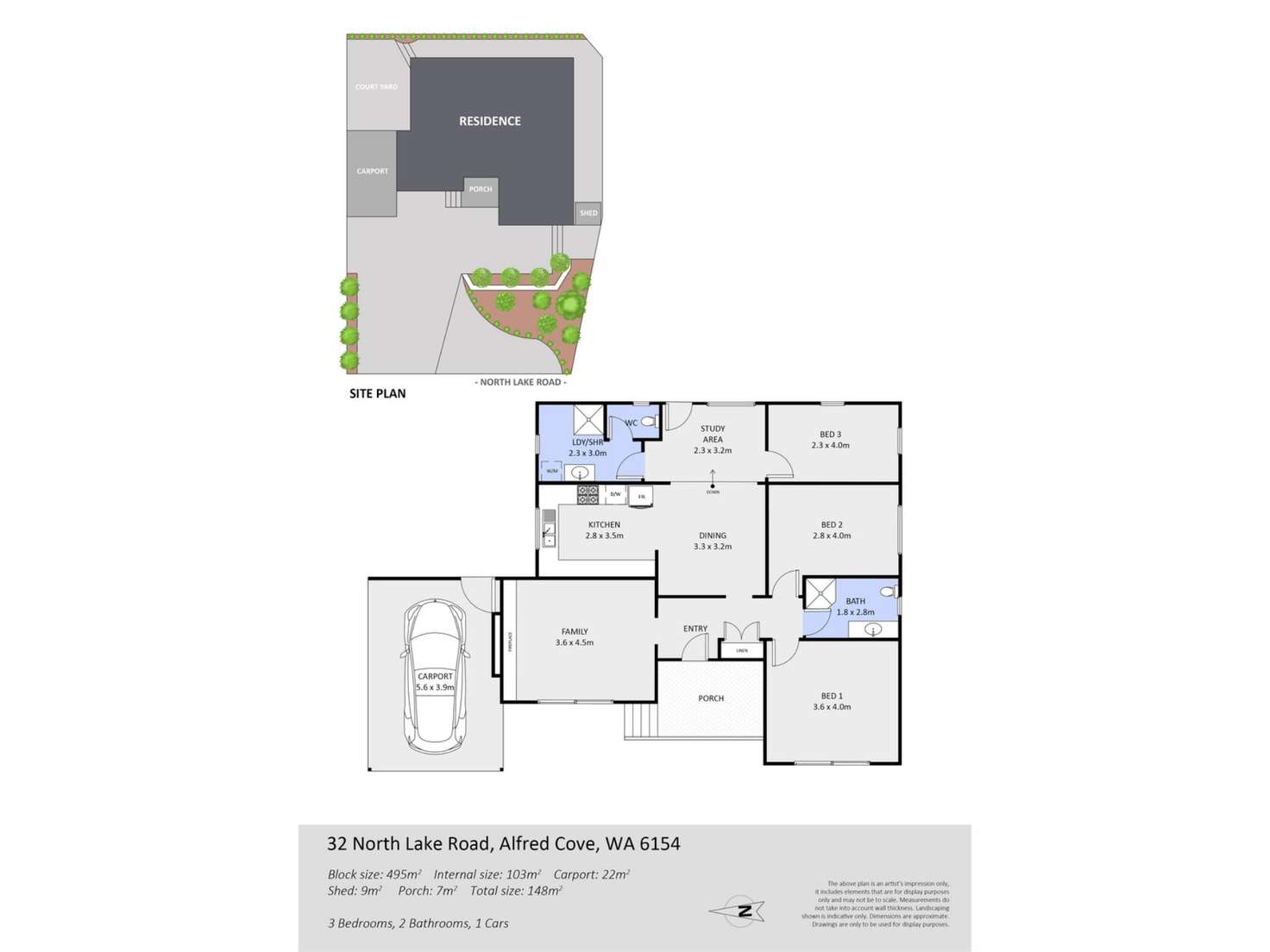 Floorplan of Homely house listing, 32 North Lake Road, Alfred Cove WA 6154