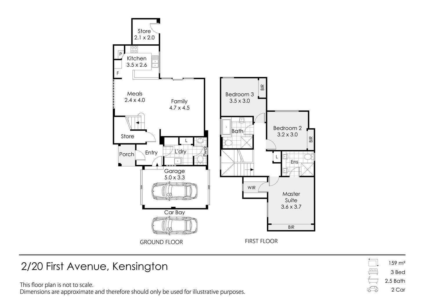 Floorplan of Homely townhouse listing, 2/20 First Avenue, Kensington WA 6151