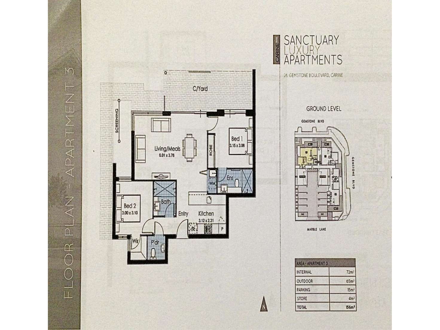 Floorplan of Homely apartment listing, 3/26 Gemstone Boulevard, Carine WA 6020