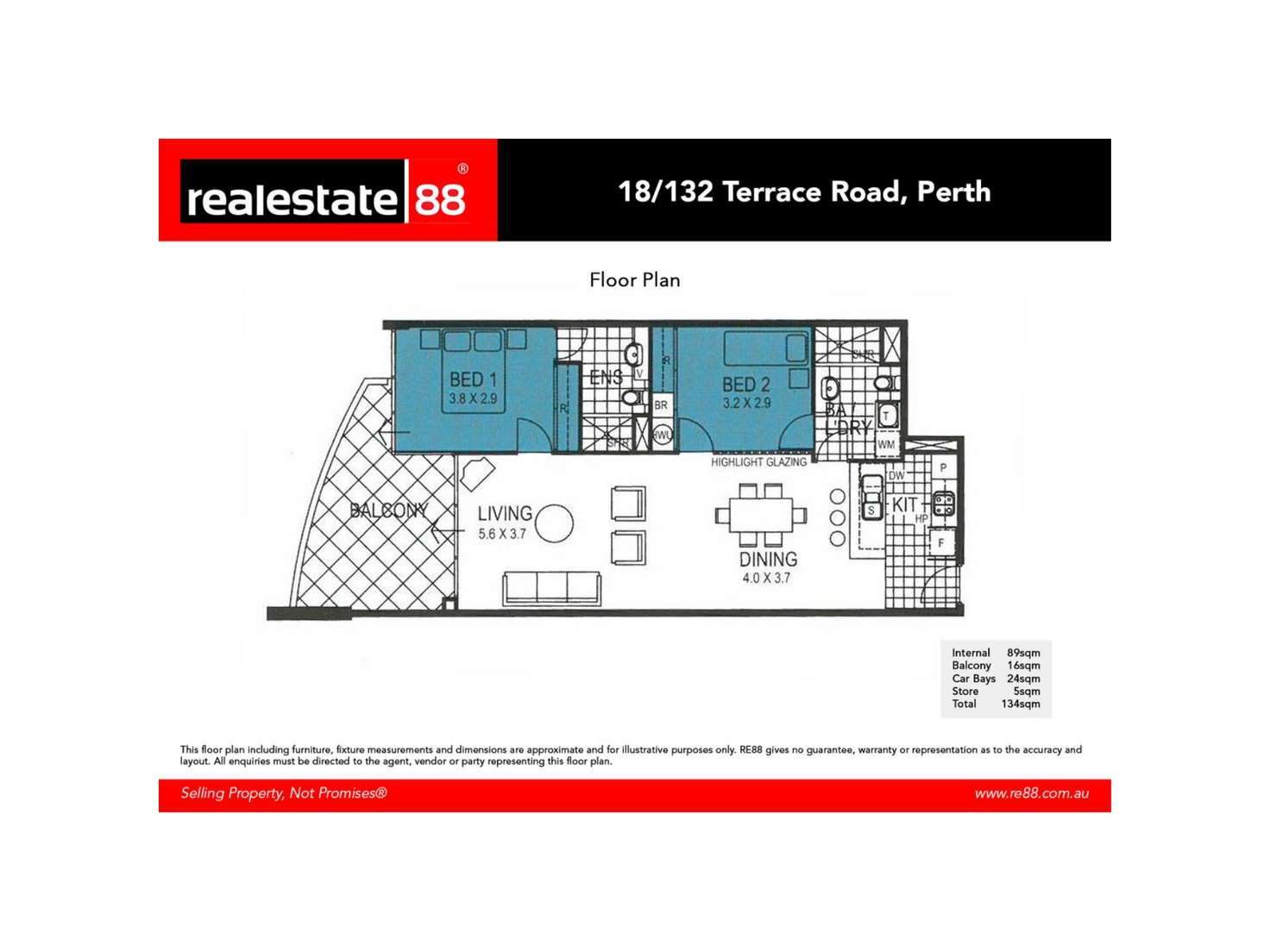 Floorplan of Homely apartment listing, 18/132 Terrace Road, Perth WA 6000
