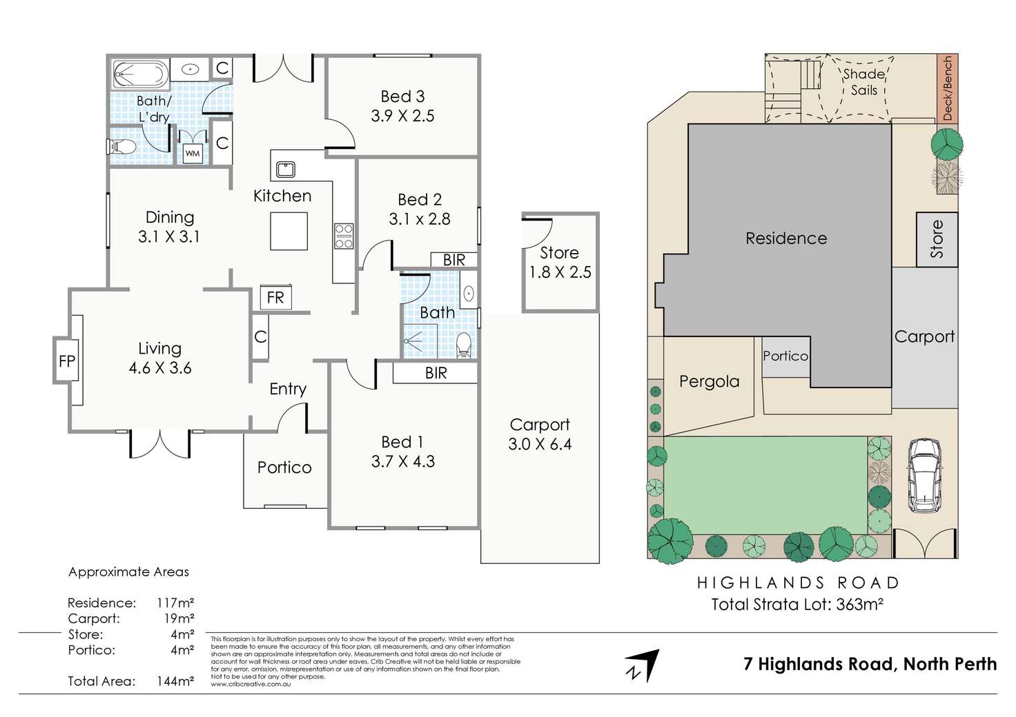Floorplan of Homely house listing, 7 Highlands Road, North Perth WA 6006