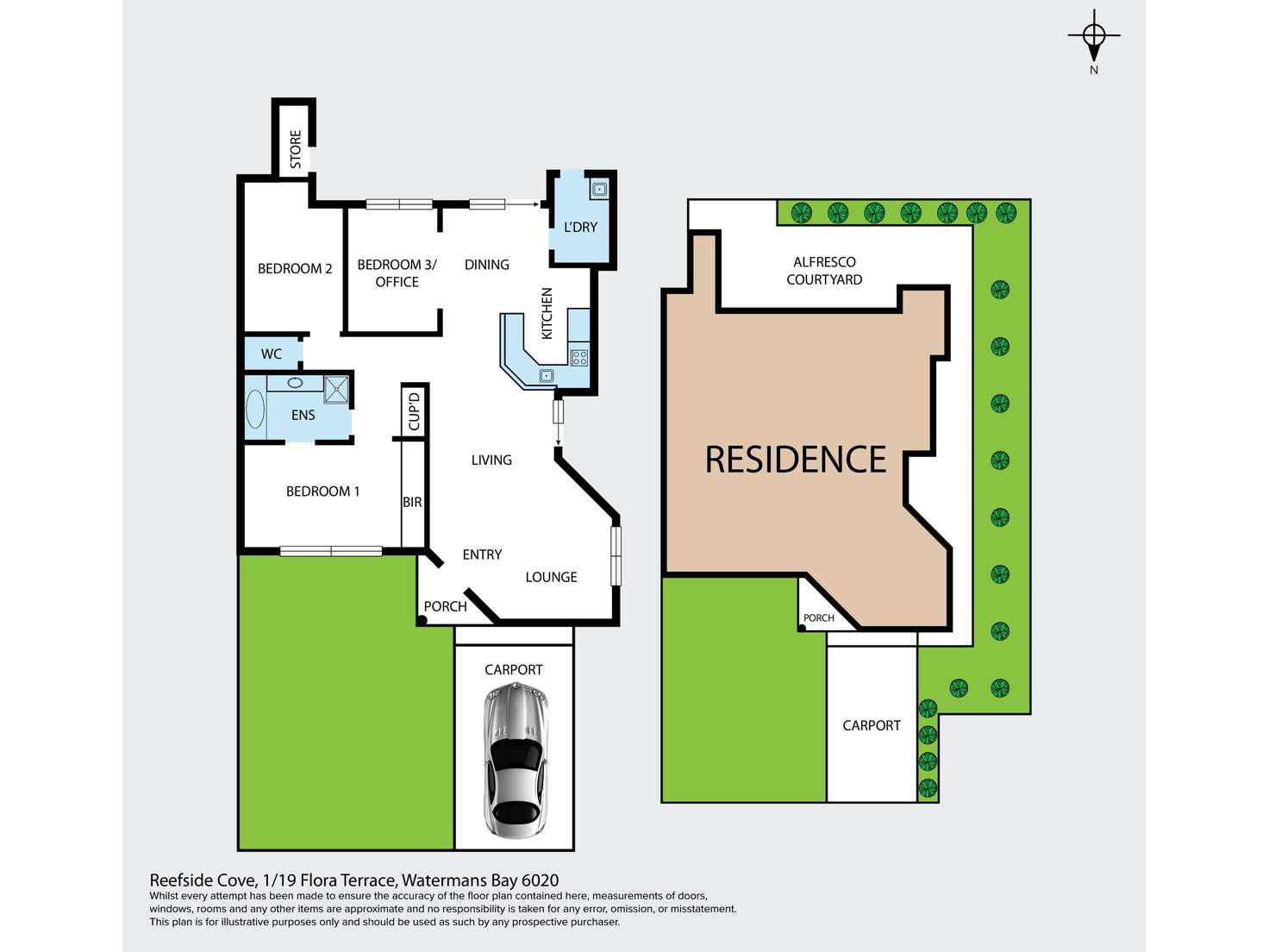 Floorplan of Homely villa listing, 1/19 Flora Terrace, Watermans Bay WA 6020