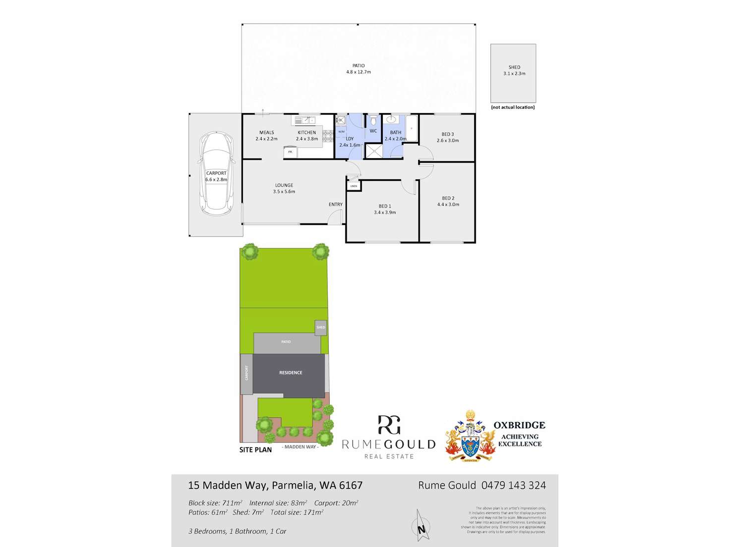 Floorplan of Homely house listing, 15 Madden Way, Parmelia WA 6167