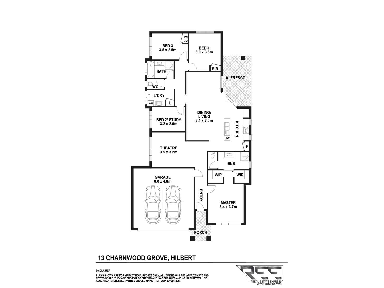 Floorplan of Homely house listing, 13 Charnwood Grove, Hilbert WA 6112