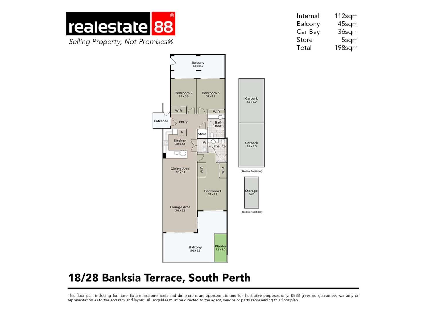 Floorplan of Homely apartment listing, 18/28 Banksia Terrace, South Perth WA 6151
