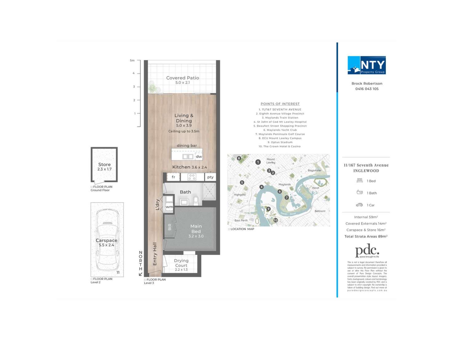 Floorplan of Homely apartment listing, 11/167 Seventh Avenue, Inglewood WA 6052