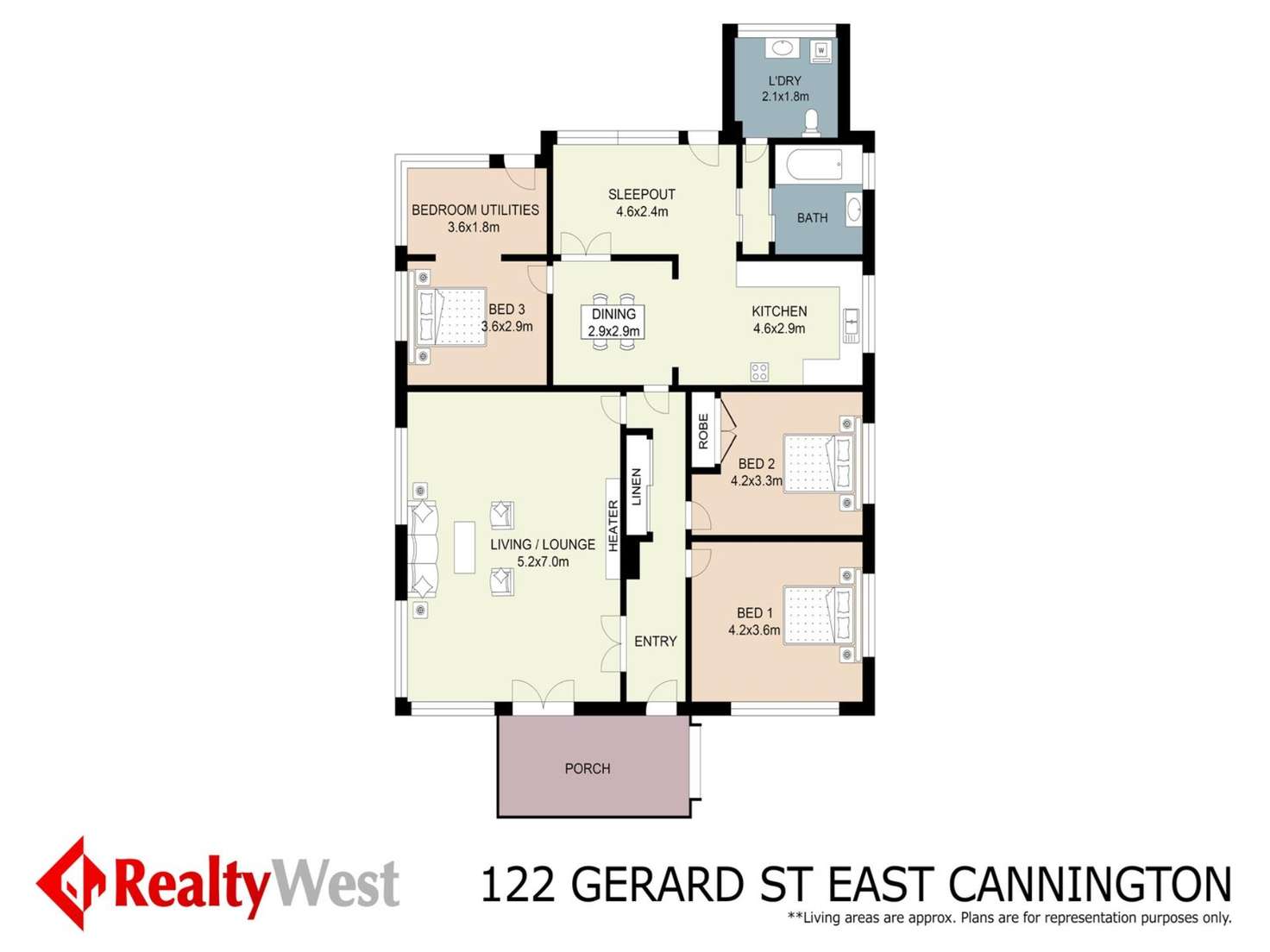 Floorplan of Homely house listing, 122 Gerard Street, East Cannington WA 6107
