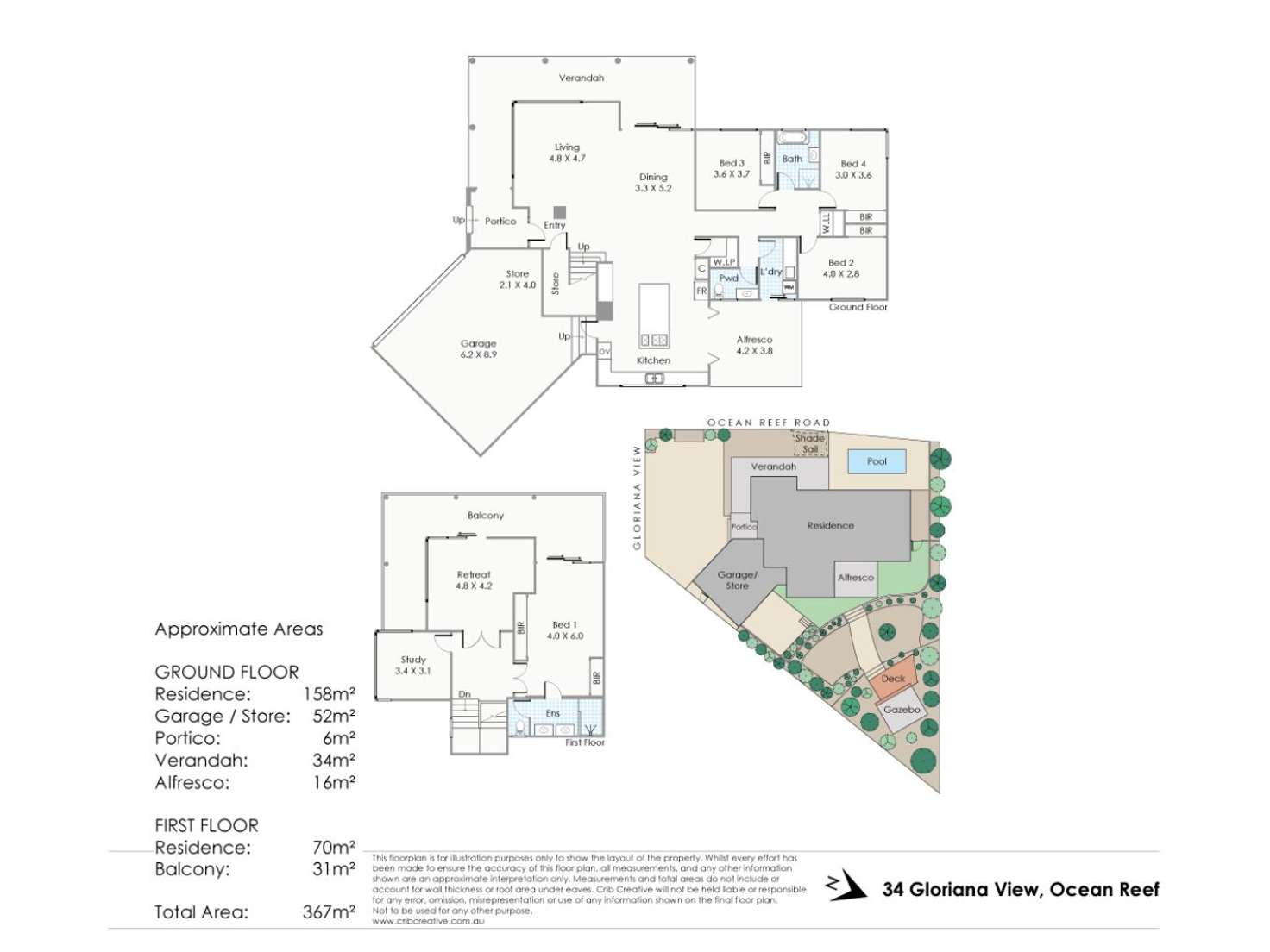 Floorplan of Homely house listing, 34 Gloriana View, Ocean Reef WA 6027
