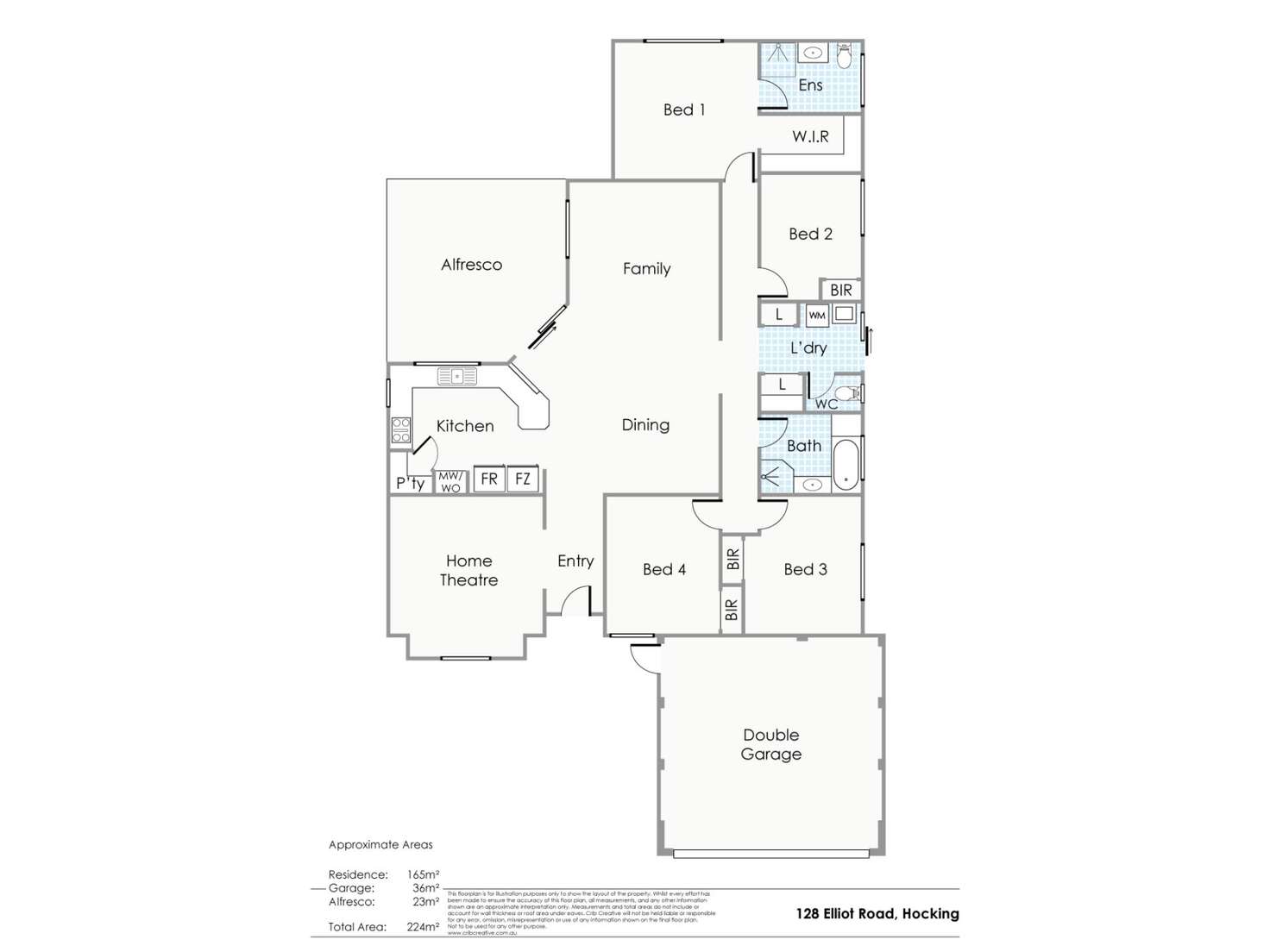Floorplan of Homely house listing, 128 Elliot Road, Hocking WA 6065