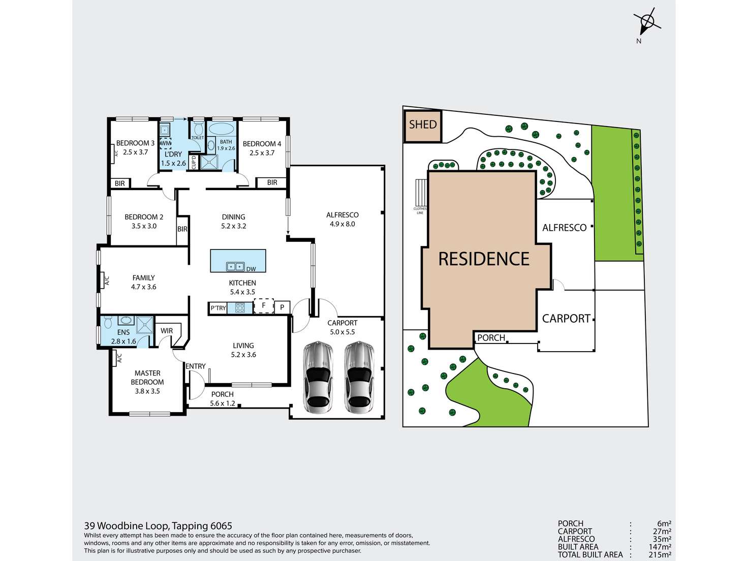 Floorplan of Homely house listing, 39 Woodbine Loop, Tapping WA 6065