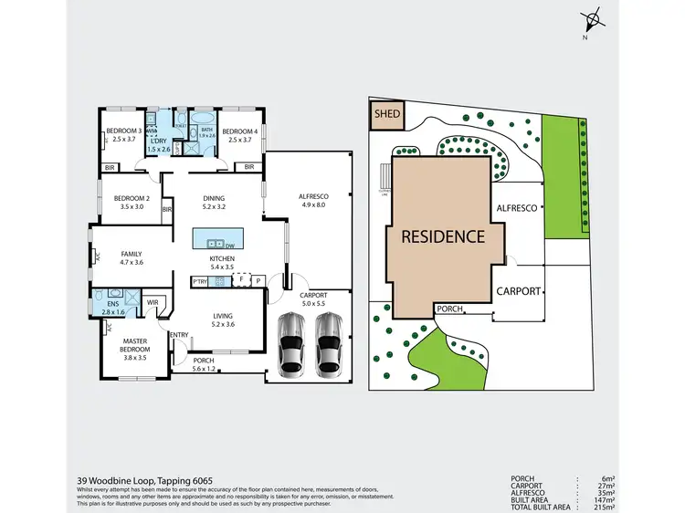 Floorplan of Homely house listing, 39 Woodbine Loop, Tapping WA 6065