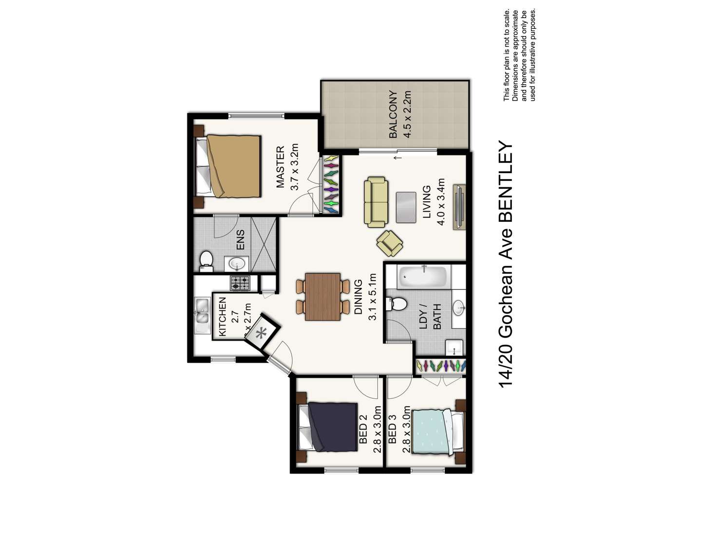 Floorplan of Homely unit listing, 14/20 Gochean Avenue, Bentley WA 6102