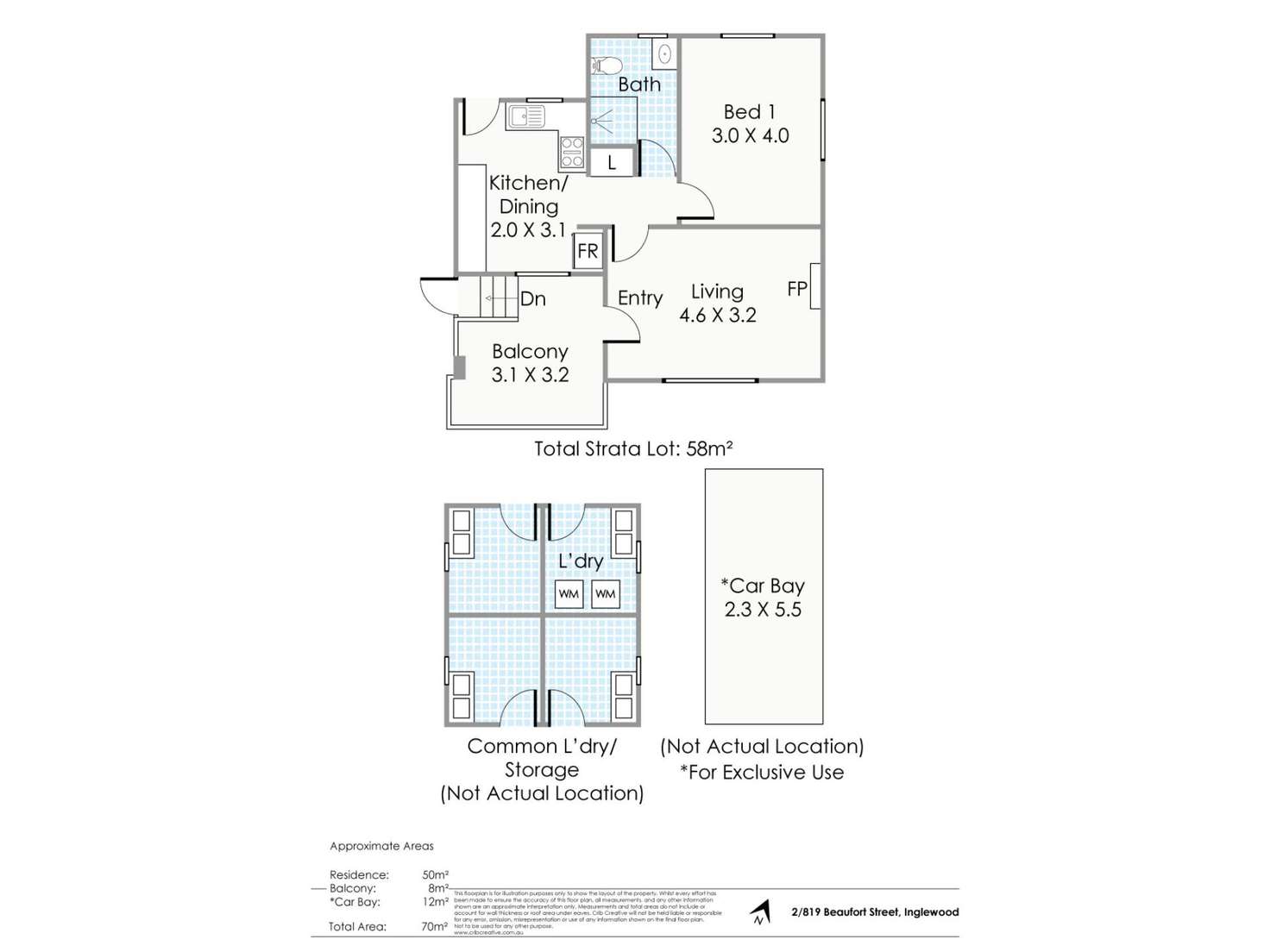 Floorplan of Homely apartment listing, 2/819 Beaufort Street, Inglewood WA 6052