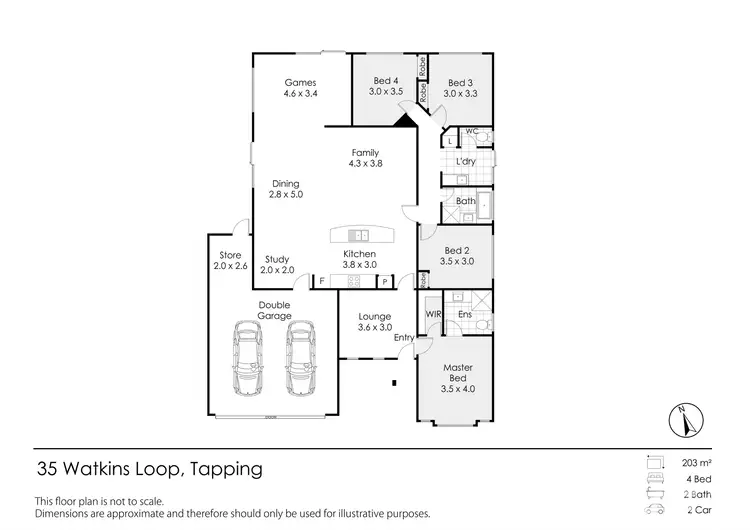 Floorplan of Homely house listing, 35 Watkins Loop, Tapping WA 6065