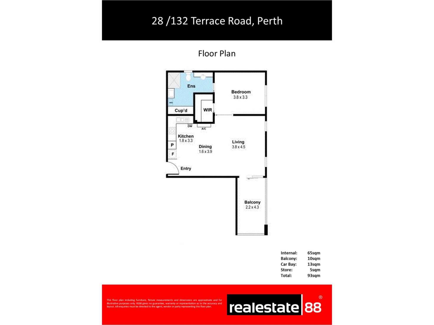 Floorplan of Homely apartment listing, 28/132 Terrace Road, Perth WA 6000