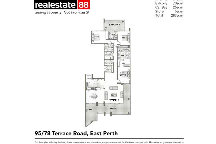 Floorplan of Homely apartment listing, 95/78 Terrace Road, East Perth WA 6004