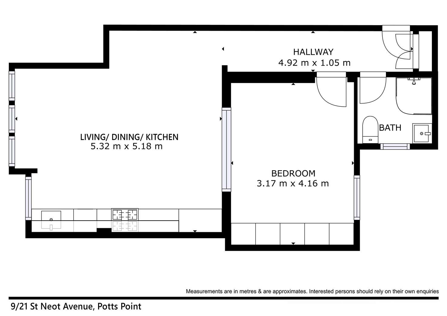 Floorplan of Homely apartment listing, 9/21 St Neot Avenue, Potts Point NSW 2011