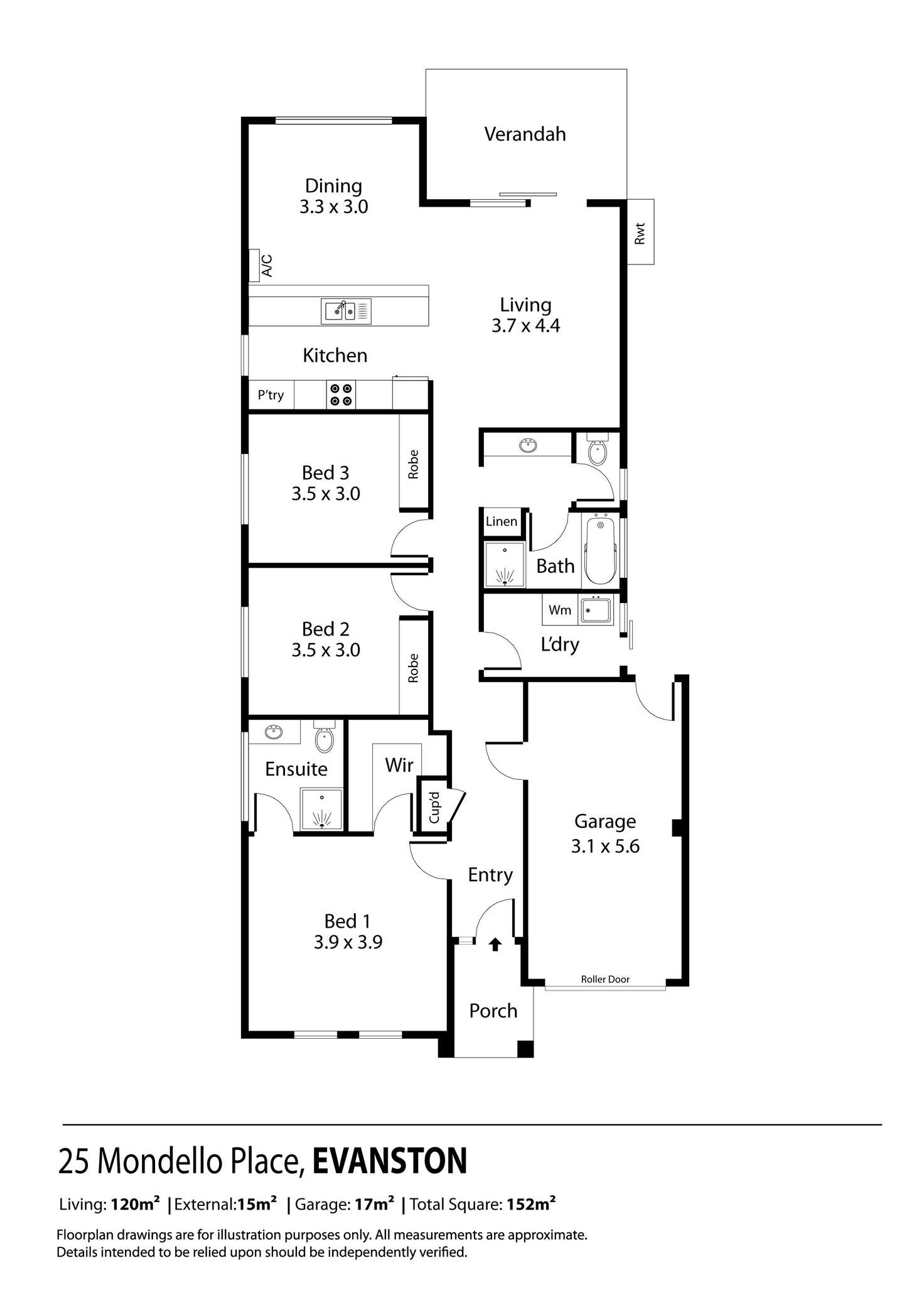 Floorplan of Homely house listing, 25 Mondello Place, Evanston SA 5116