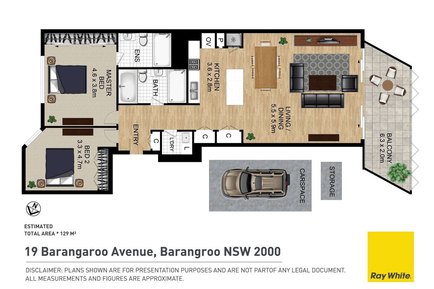 Floorplan of Homely apartment listing, 19 Barangaroo Avenue, Barangaroo NSW 2000