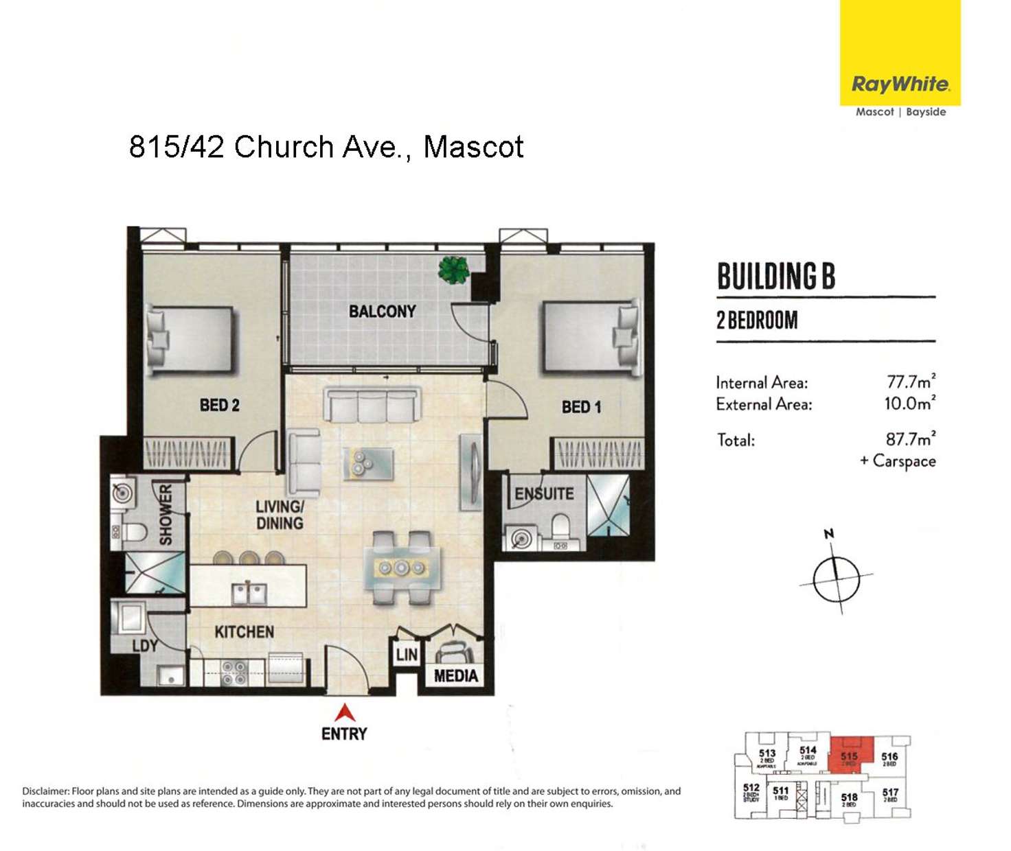 Floorplan of Homely apartment listing, 815/42 Church Avenue, Mascot NSW 2020