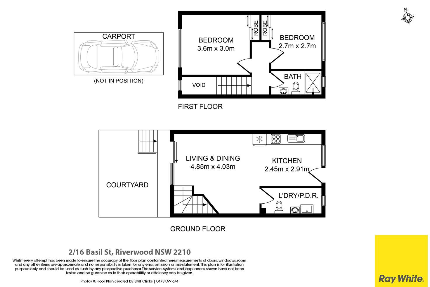 Floorplan of Homely townhouse listing, 2/16 Basil Street, Riverwood NSW 2210