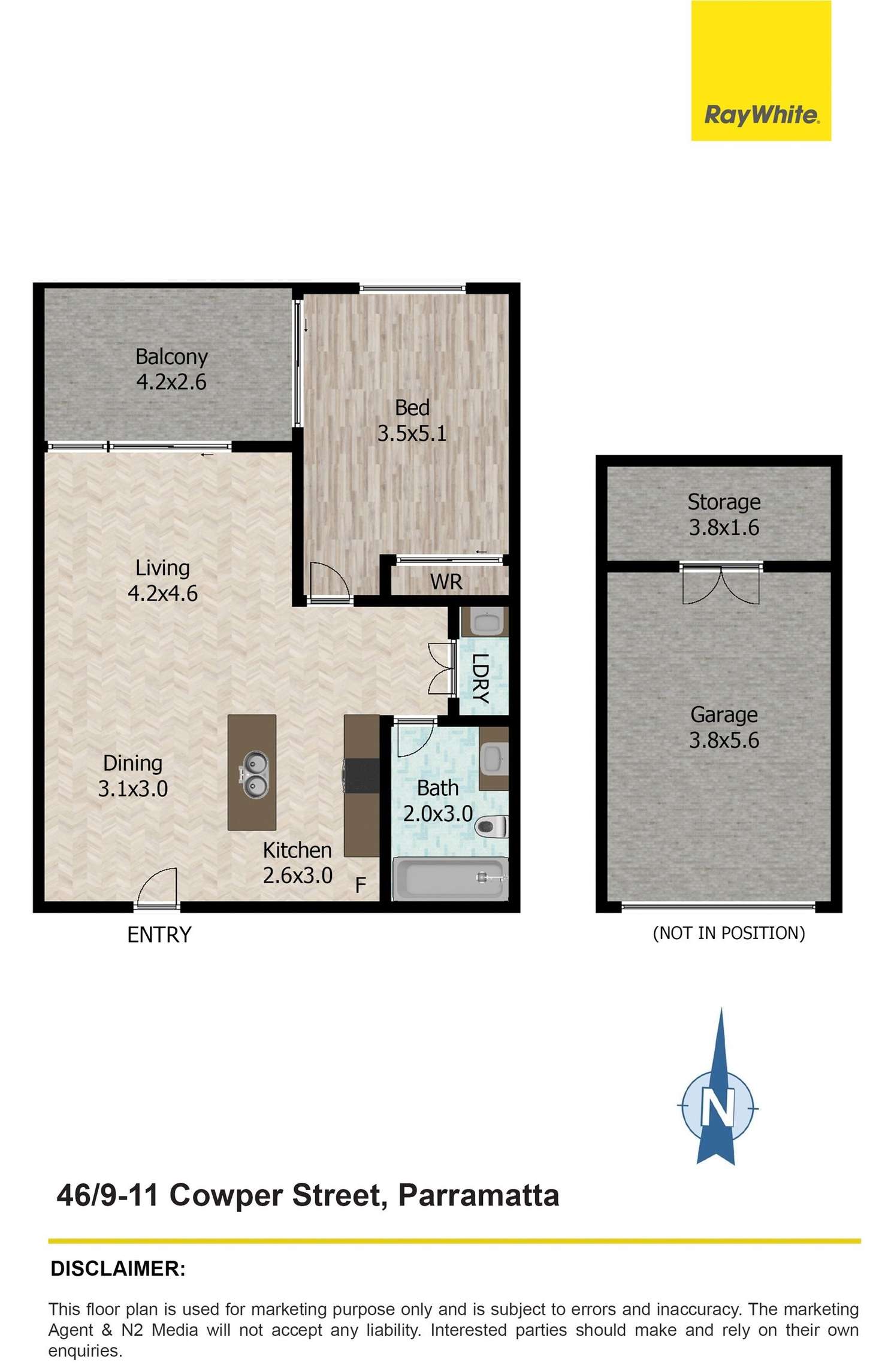 Floorplan of Homely apartment listing, 46/9-11 Cowper Street, Parramatta NSW 2150