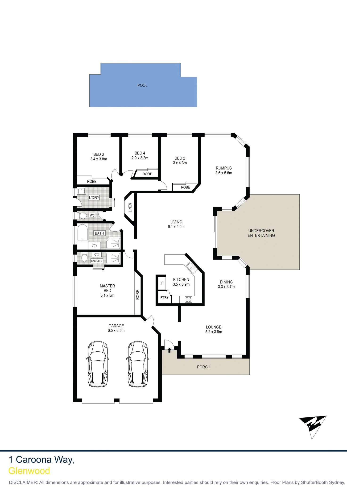 Floorplan of Homely house listing, 1 Caroona Way, Glenwood NSW 2768