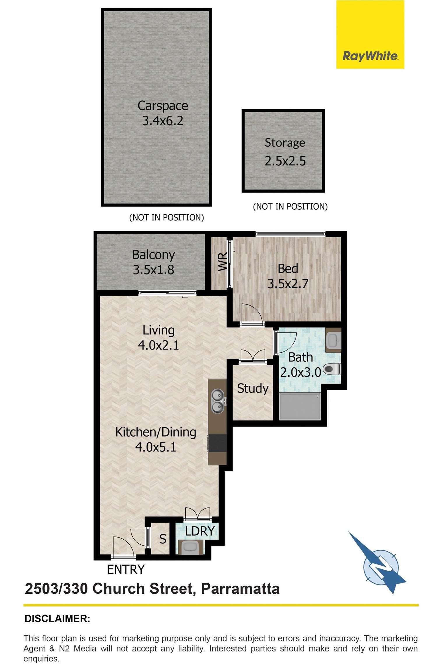 Floorplan of Homely apartment listing, 2503/330 Church Street, Parramatta NSW 2150