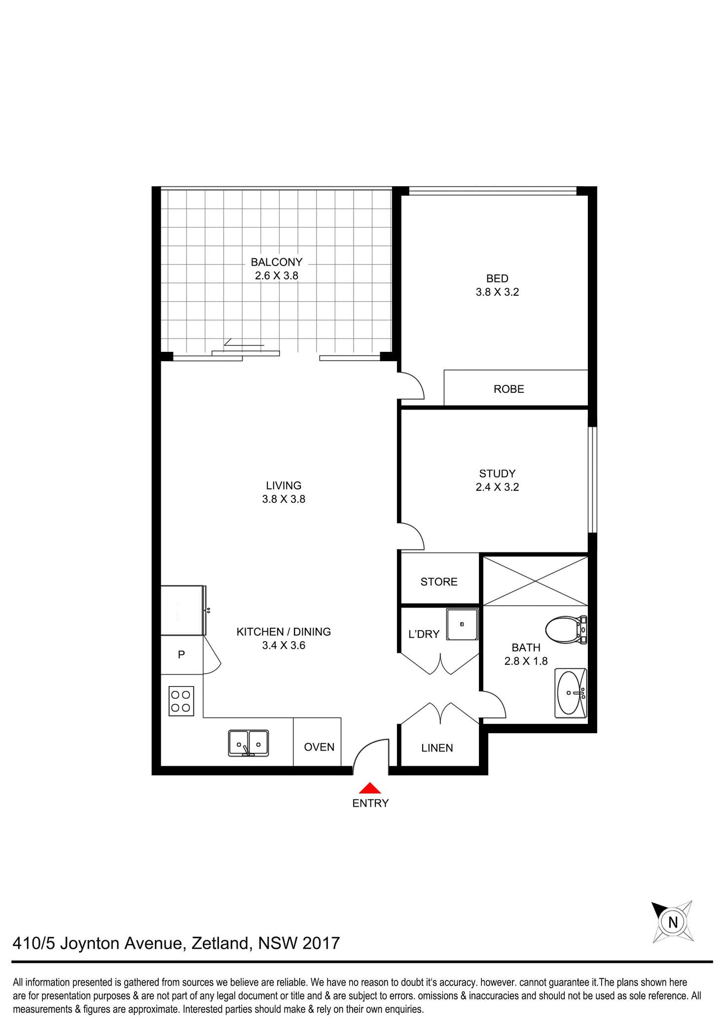Floorplan of Homely apartment listing, 410/5 Joynton Avenue, Zetland NSW 2017