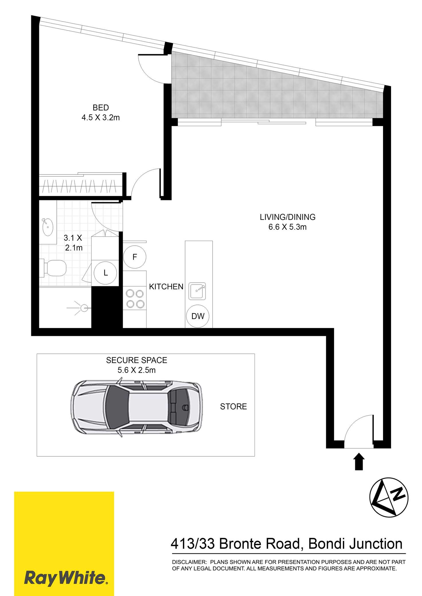 Floorplan of Homely apartment listing, 413/33 Bronte Road, Bondi Junction NSW 2022