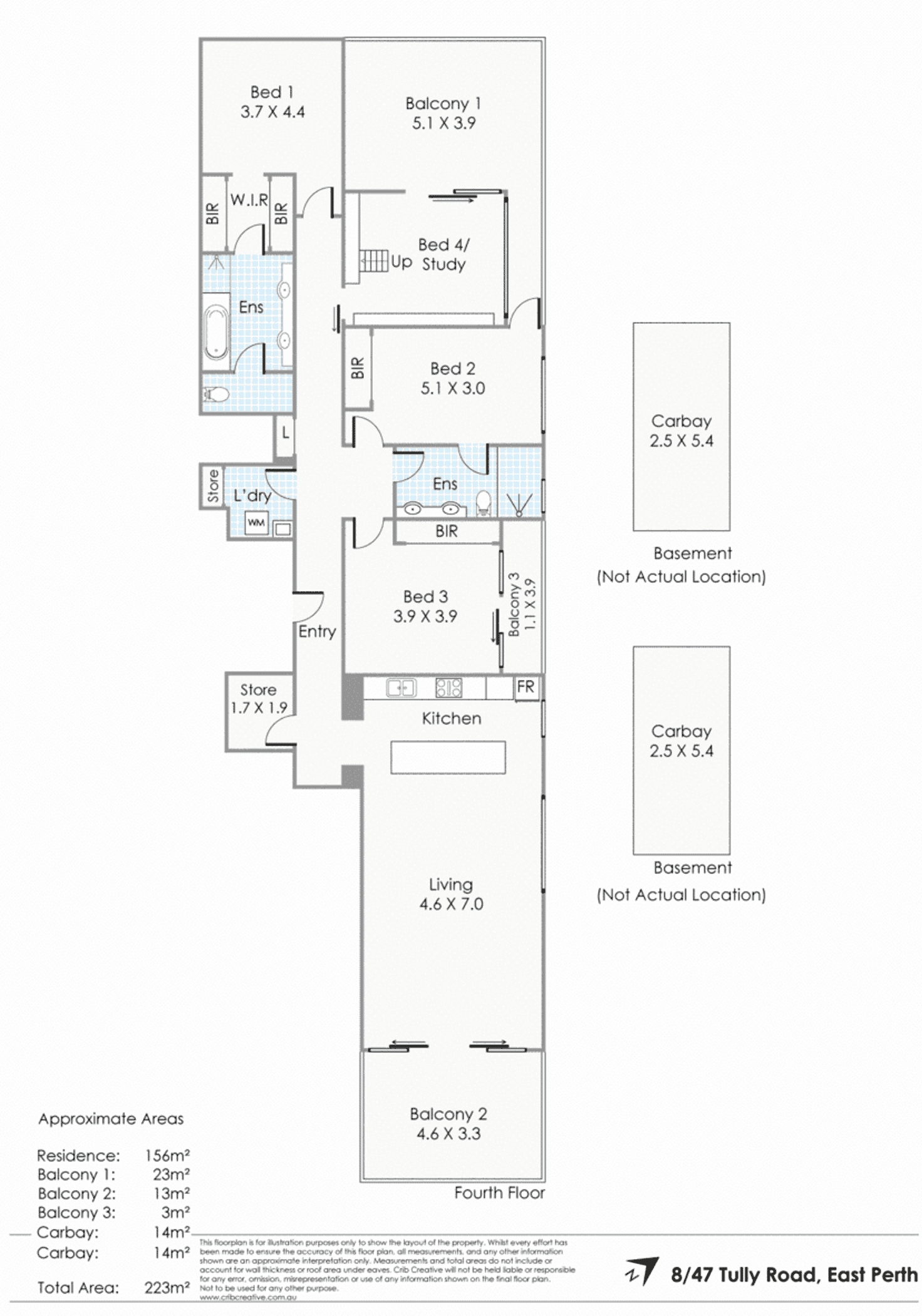 Floorplan of Homely apartment listing, 8/47 Tully Road, East Perth WA 6004