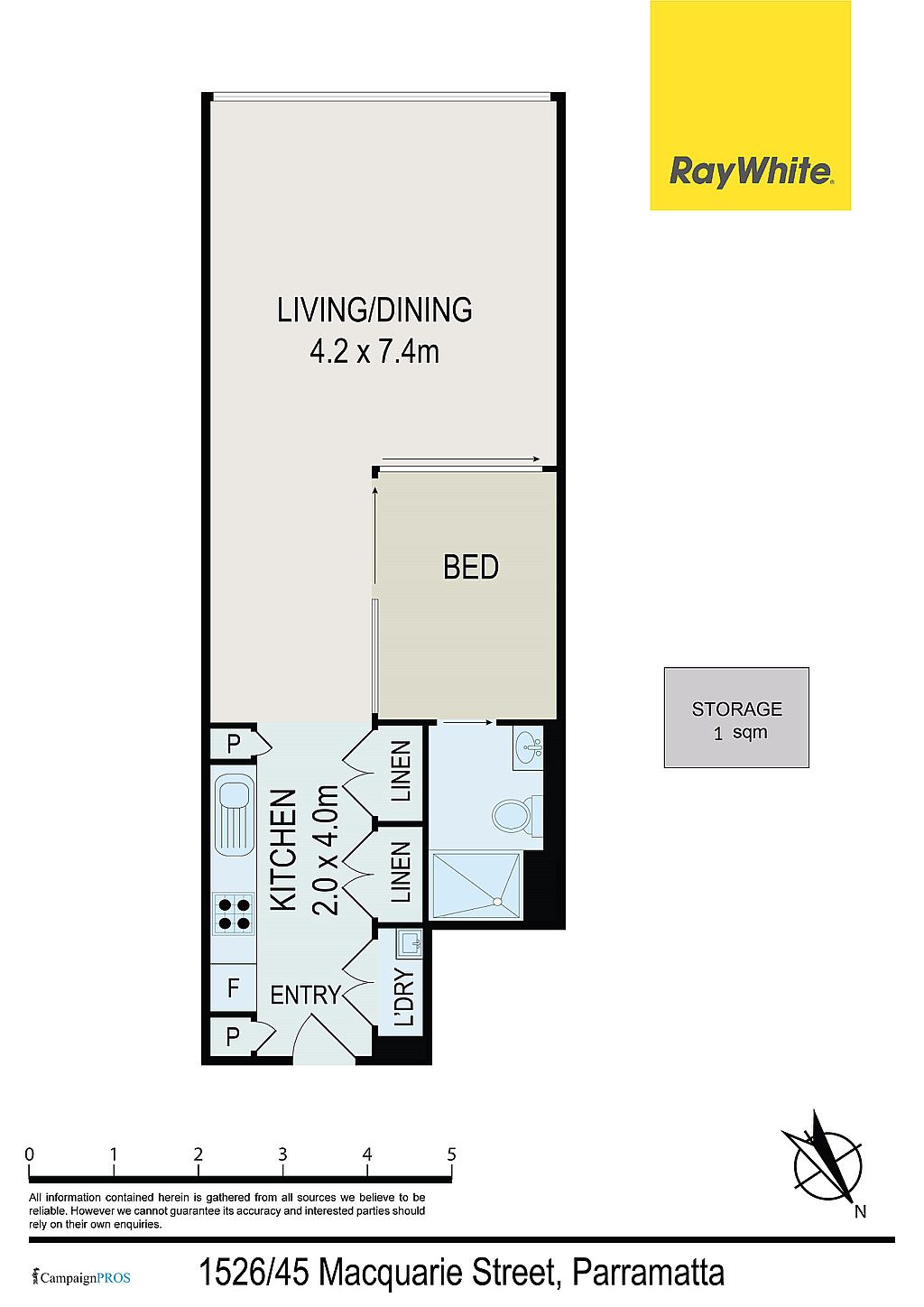Floorplan of Homely apartment listing, 1526/45 Macquarie Street, Parramatta NSW 2150