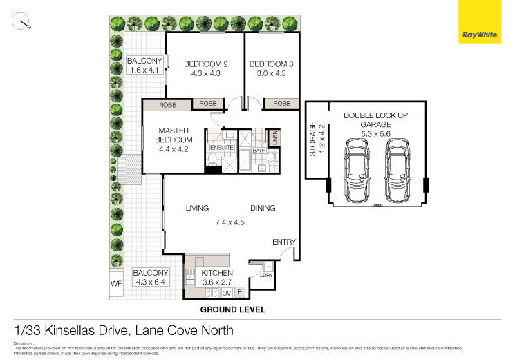 Floorplan of Homely unit listing, 1/33 Kinsellas Drive, Lane Cove NSW 2066