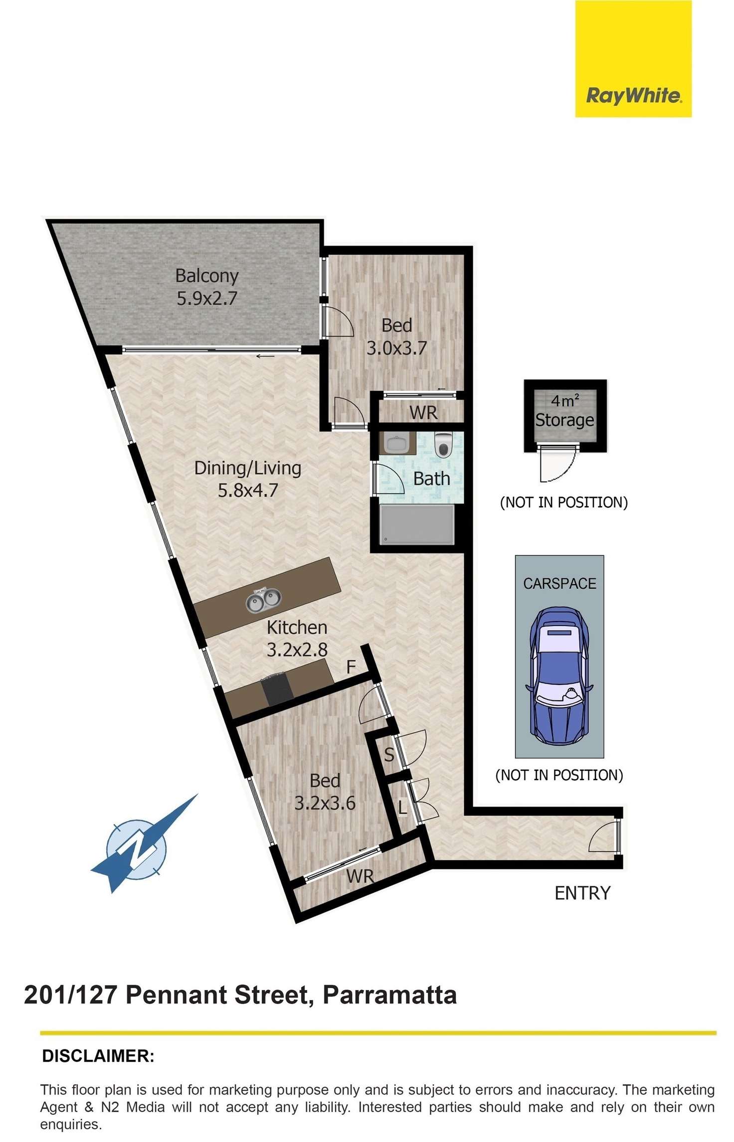 Floorplan of Homely apartment listing, 201/127 Pennant Street, Parramatta NSW 2150