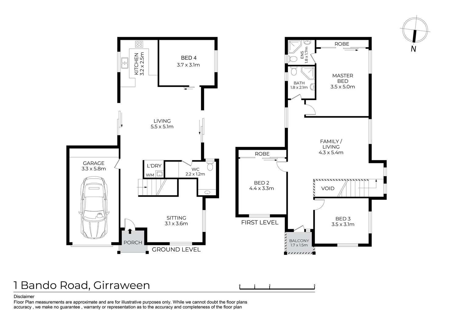 Floorplan of Homely semiDetached listing, 1 Bando Road, Girraween NSW 2145