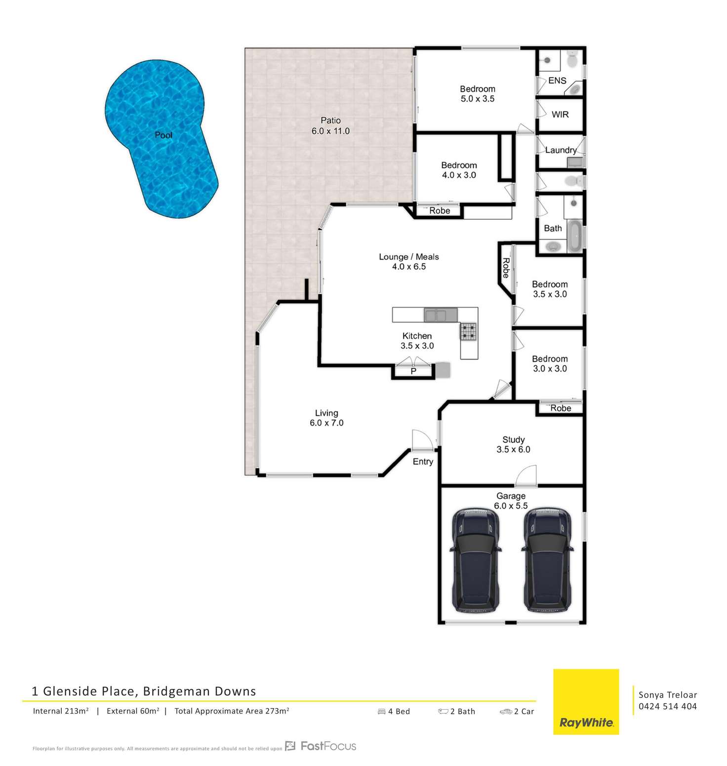 Floorplan of Homely house listing, 1 Glenside Place, Bridgeman Downs QLD 4035