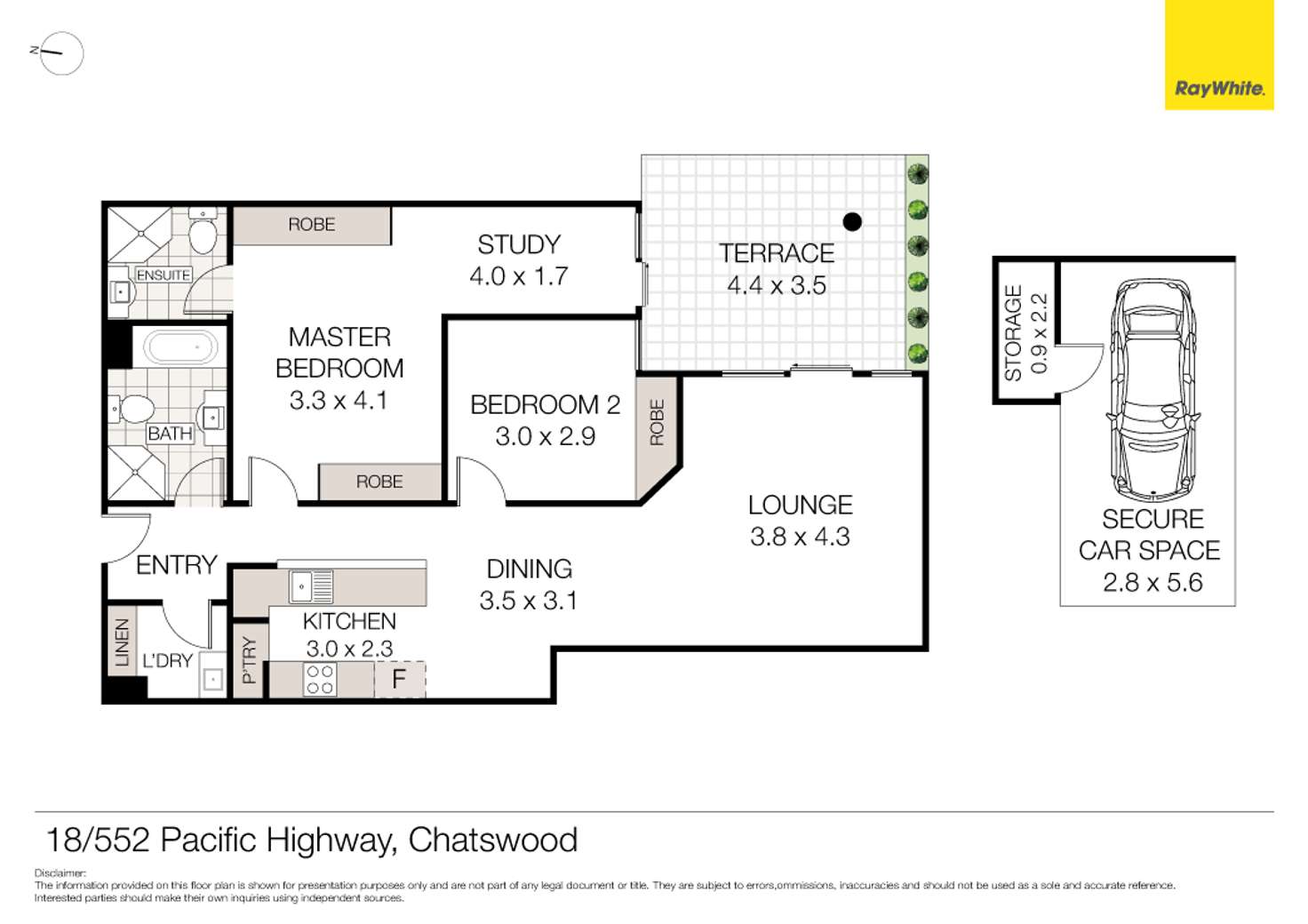 Floorplan of Homely unit listing, 18/552-554 Pacific Highway, Chatswood NSW 2067