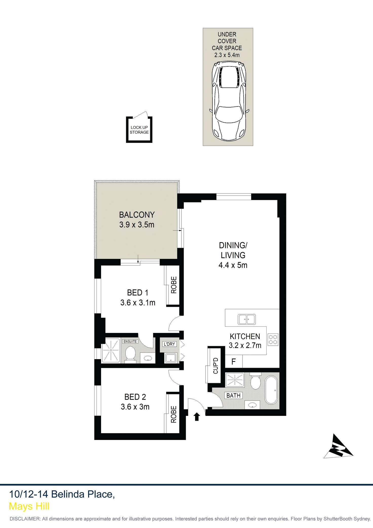 Floorplan of Homely apartment listing, 10/12-14 Belinda Place, Mays Hill NSW 2145